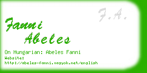 fanni abeles business card